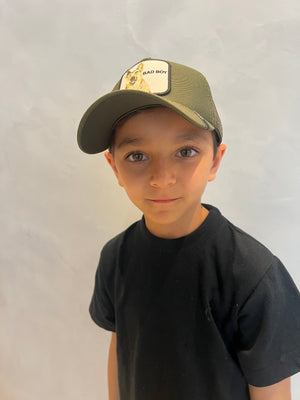 Bad boy olive hat for kids