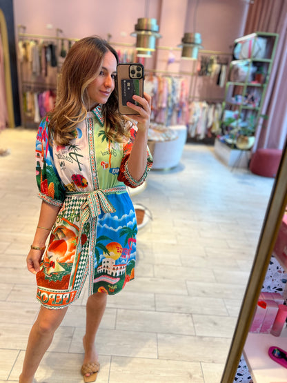 Paradise wrap mini dress