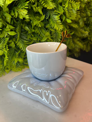 Signature mermaid coffee cup & plate