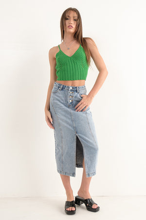 Maxi denim skirt