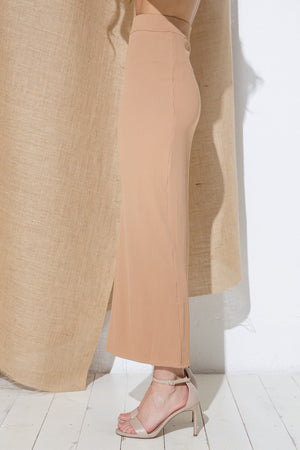 Tan ribbed skirt