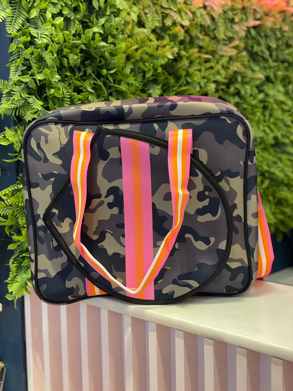 Olive camo padel & tennis neoprene bag