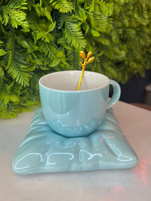 Signature mermaid coffee cup & plate