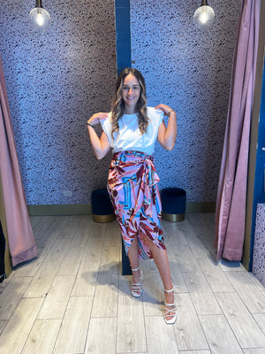 Lavender tropical wrap skirt