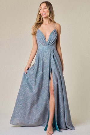 Dusty blue sparkle dress