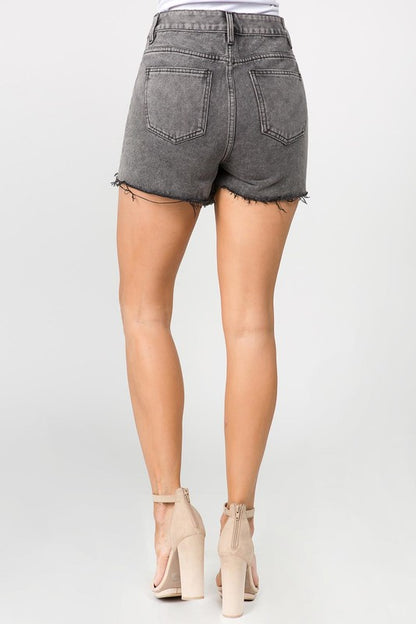 BLACK BUTTON SKORT