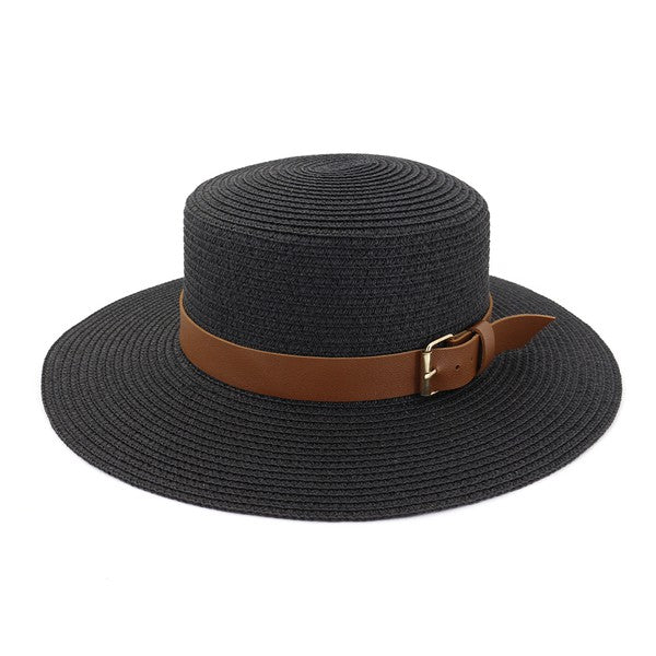 black straw hat