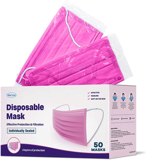 Hot pink facemask for adults