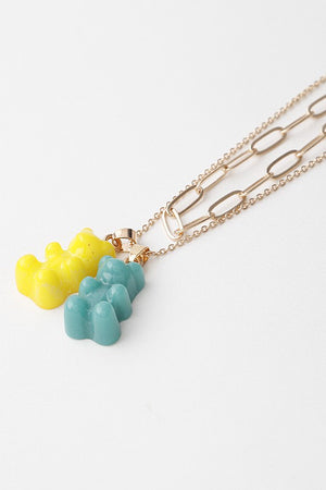Aqua Gummy bears necklace