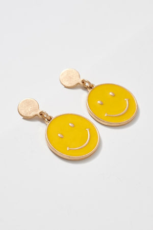 yellow smiley face earing