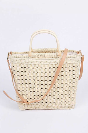 ivory straw handbag 40