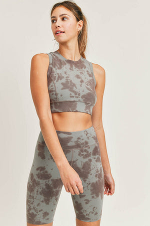 Tie dye grey sport bra