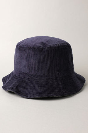 navy & black  corduroy reversible bucket hat