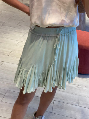 Mint ruffled skirt