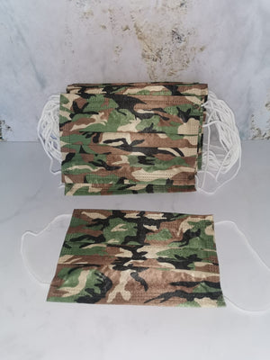 Green camo facemask for kids