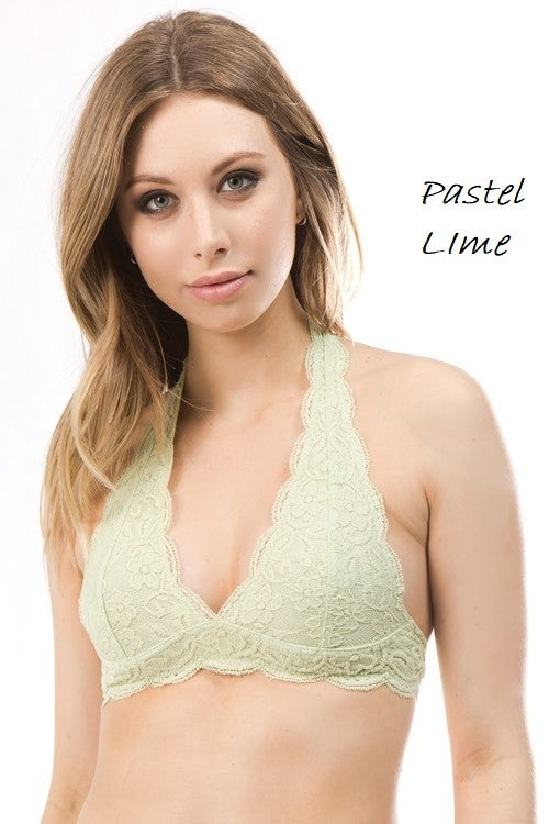 Lace halter bralette