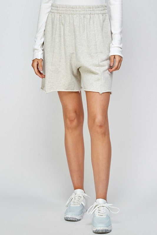 Ecru knit shorts