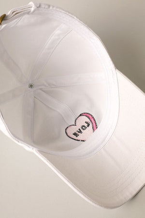 White Love embroidery hat