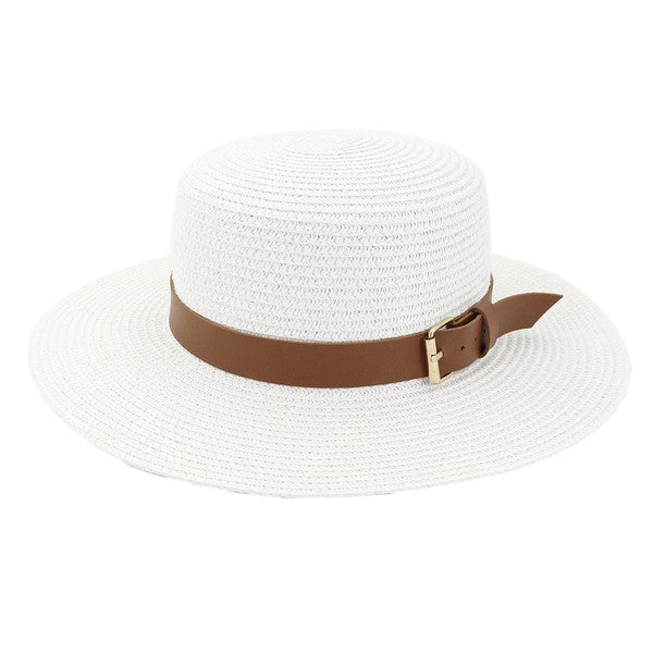 white straw hat