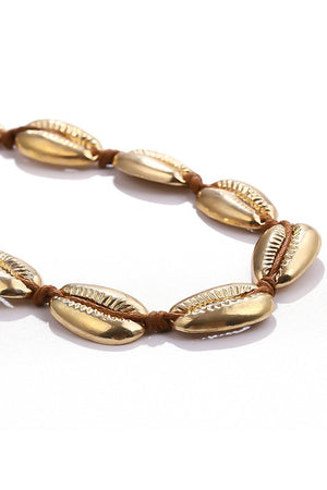shell gold & brown chocker
