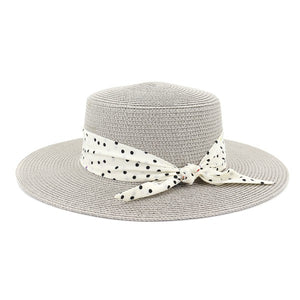 grey polka dots hat