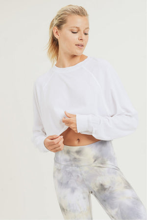 white cropped pullover