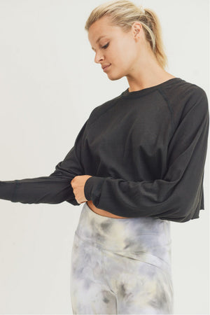 black cropped pullover