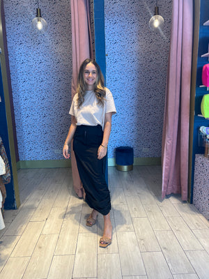 Black cargo skirt