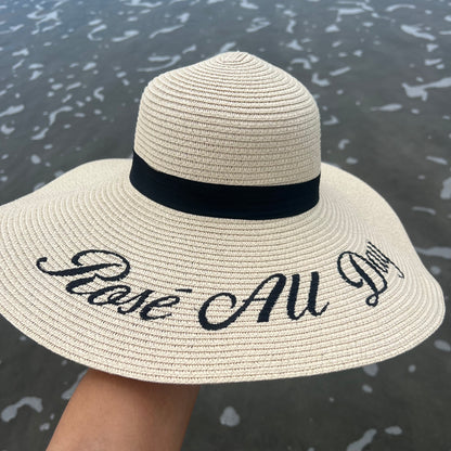 Beige rose all day straw hat