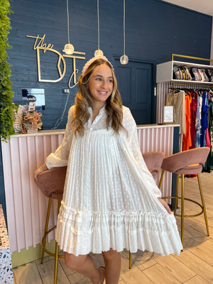 White ruffled dress
