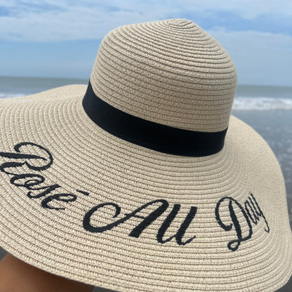 Beige rose all day straw hat