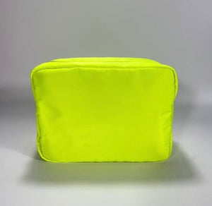Neon yellow nylon pouch