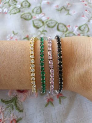 Pink teniss bracelet plata 925