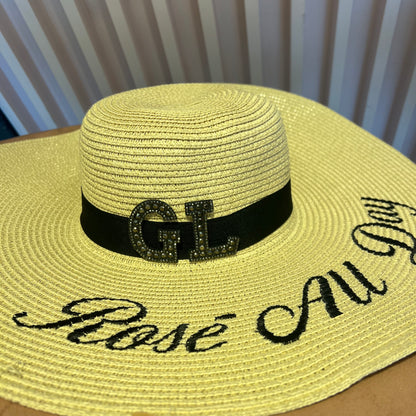 Beige rose all day straw hat