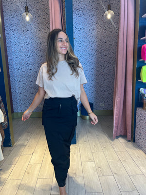Black cargo skirt