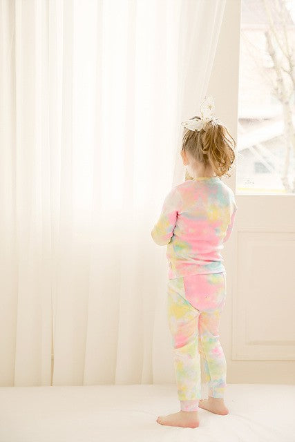 Neon tie dye pj set