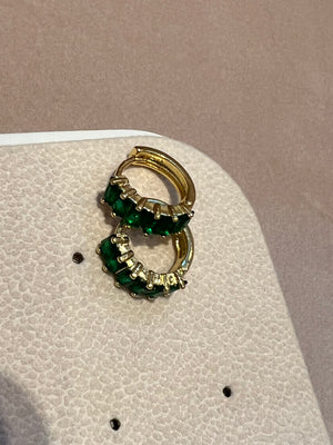 Green gold hoops