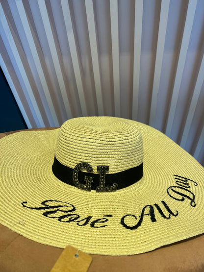 Beige rose all day straw hat