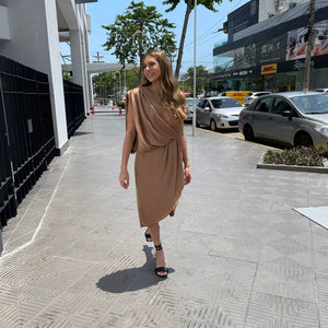 Toast draped  one shoulder dress