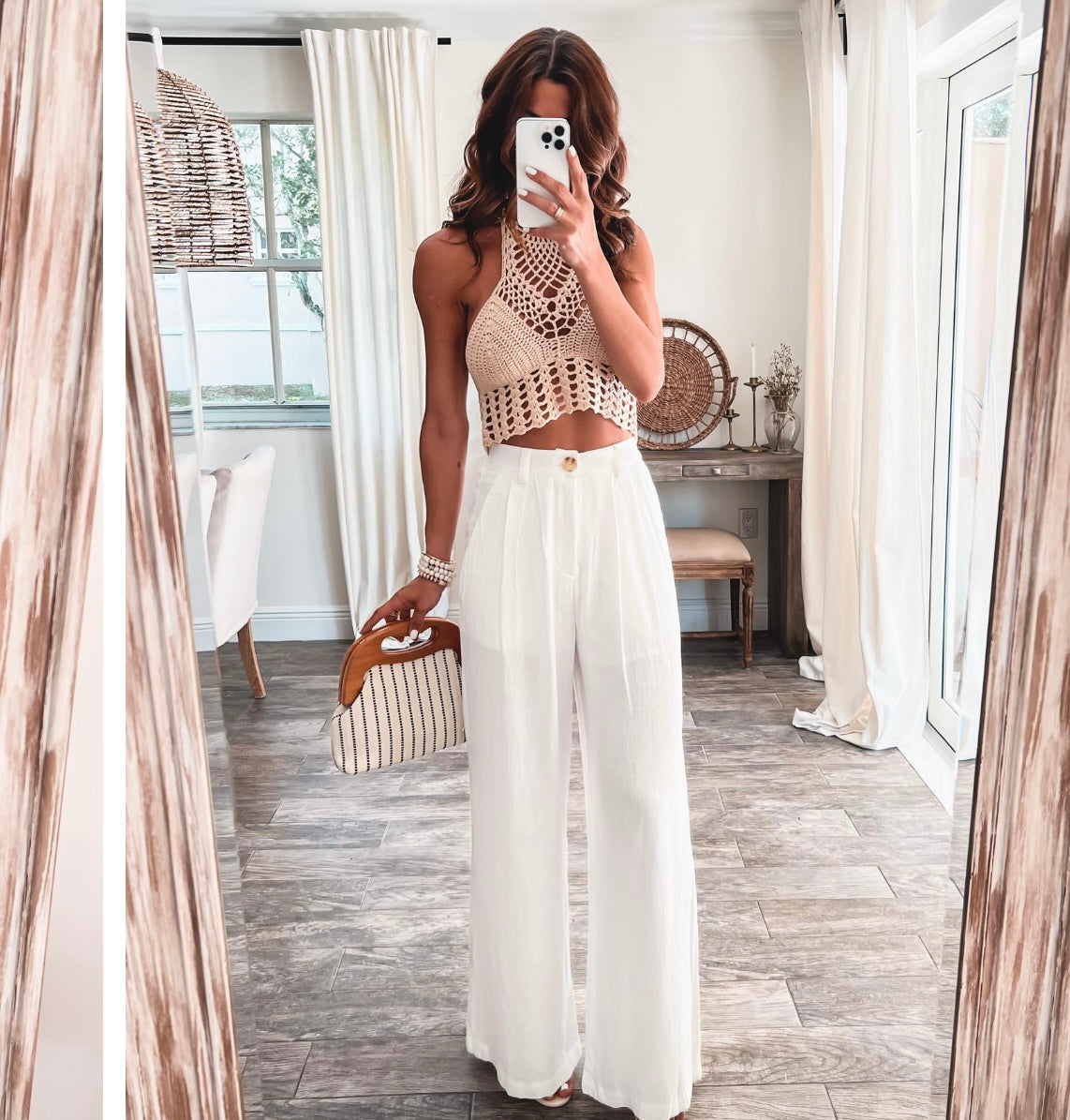 Off white palazzo pants