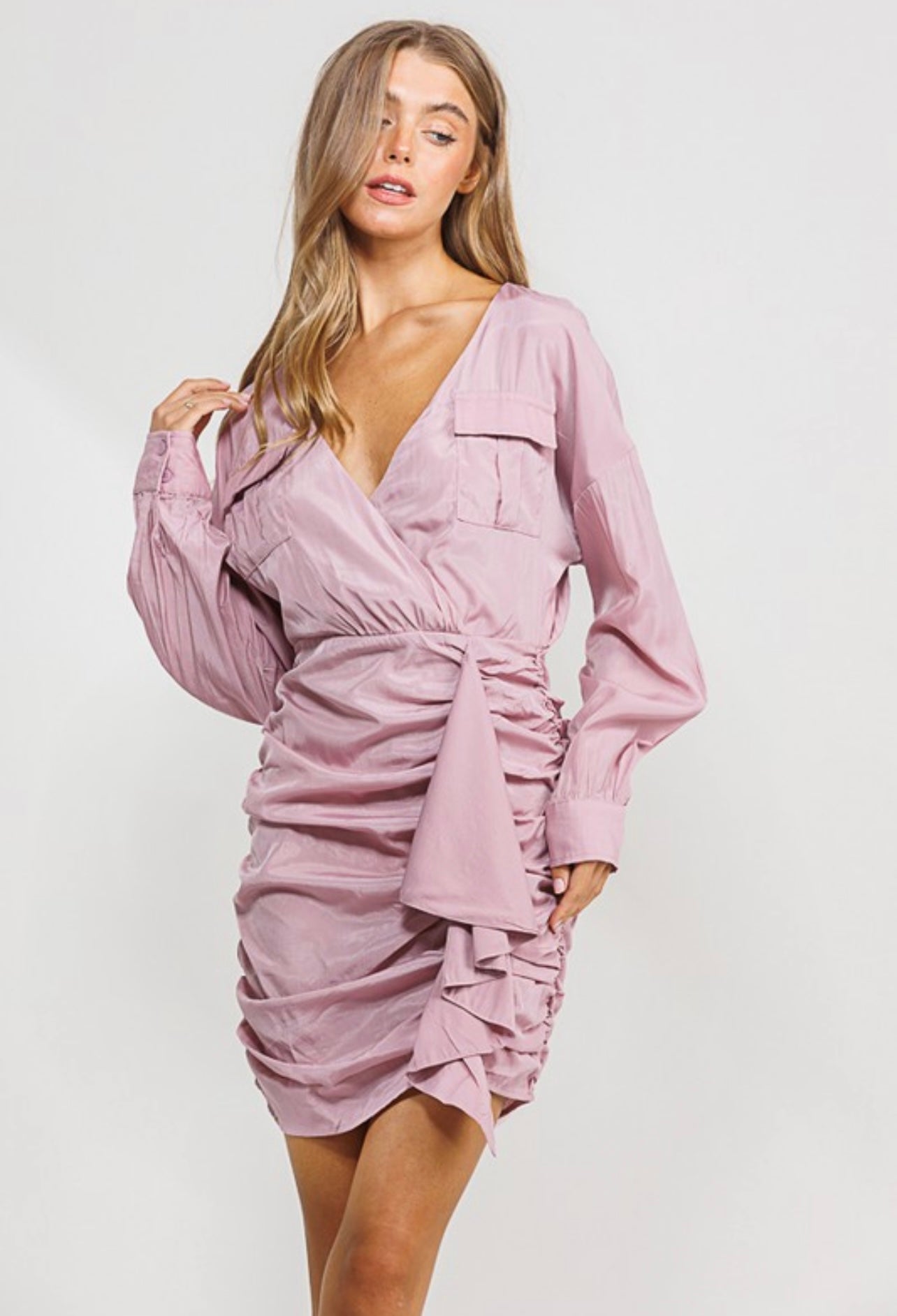 Drapped mauve dress