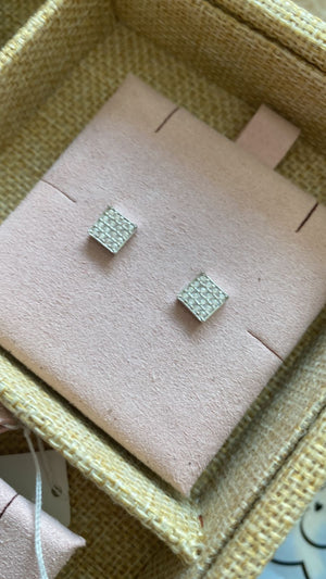 Silver square studds