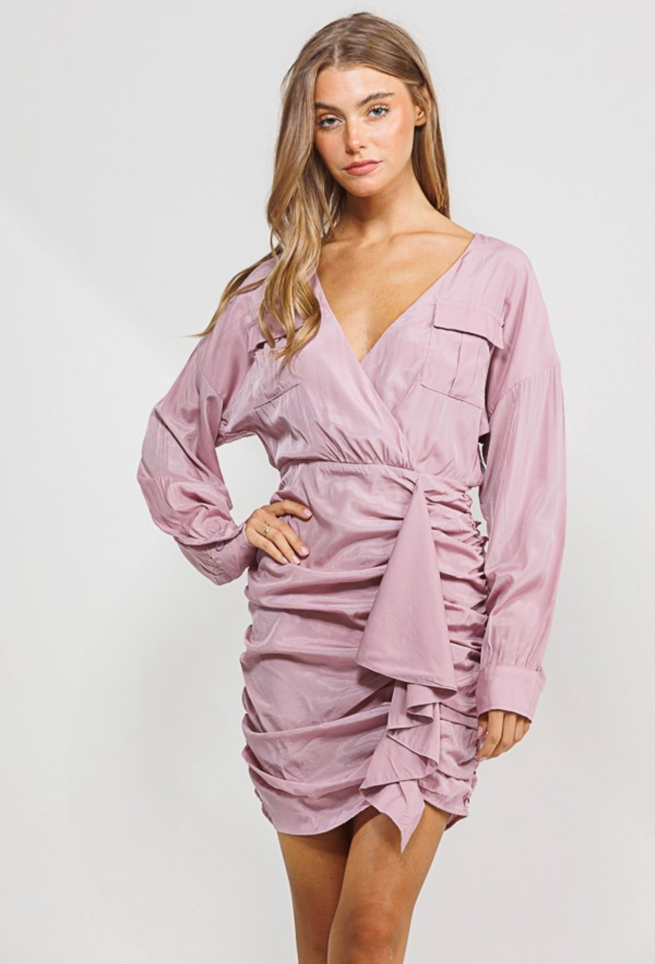 Drapped mauve dress