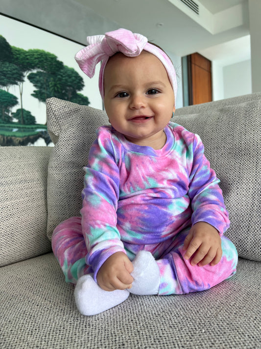 tie dye mint , pink & purple baby & kids pj