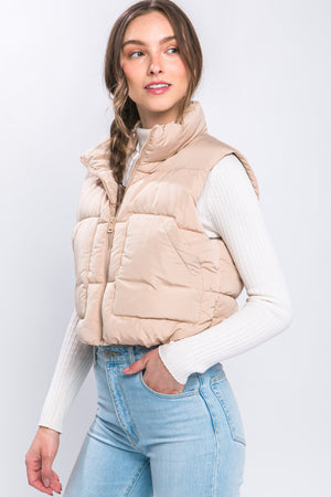 Nude puffy vest