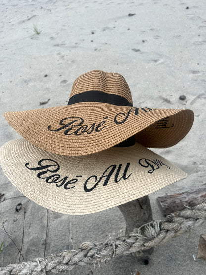 Beige rose all day straw hat