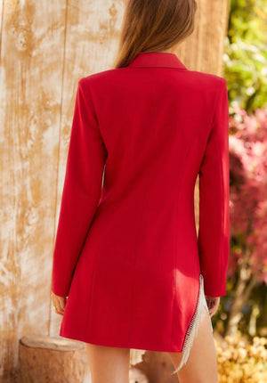 Red rhinestones dress