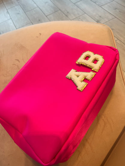 Hot pink nylon pouch