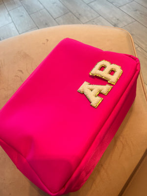 Hot pink nylon pouch