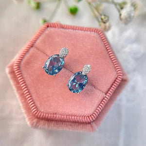 Blue Topaz and Pave Drops